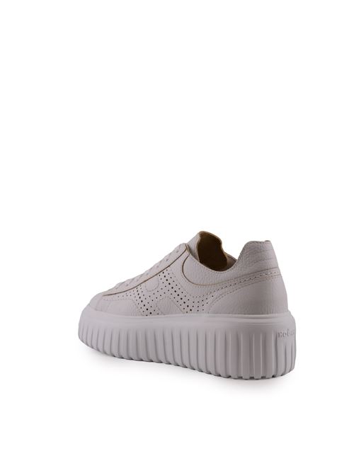 Sneakers H-Stripes in pelle martellata Bianco HOGAN | HXW6450FJ50 KCOB001